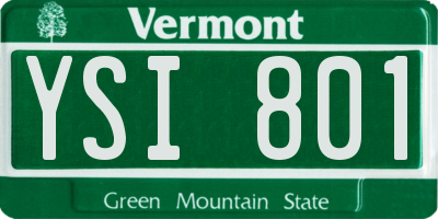 VT license plate YSI801