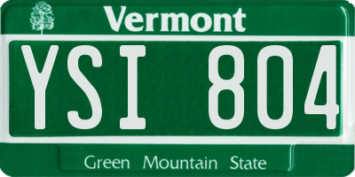 VT license plate YSI804