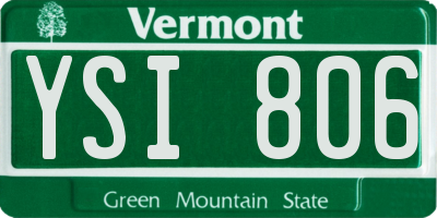 VT license plate YSI806