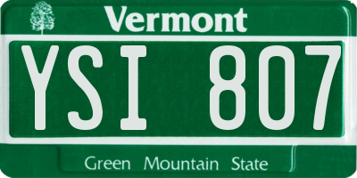VT license plate YSI807
