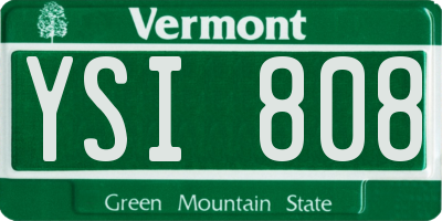 VT license plate YSI808