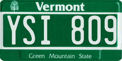 VT license plate YSI809