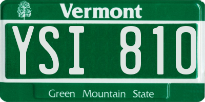 VT license plate YSI810