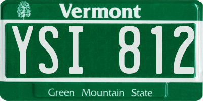 VT license plate YSI812