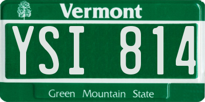 VT license plate YSI814