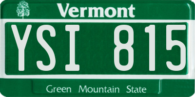 VT license plate YSI815