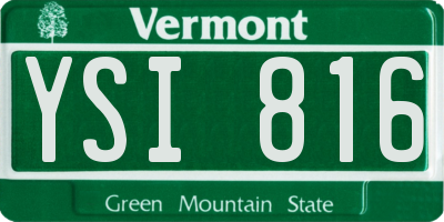 VT license plate YSI816