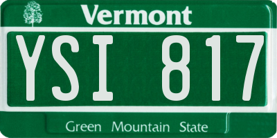 VT license plate YSI817