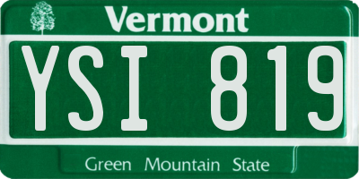VT license plate YSI819