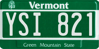 VT license plate YSI821