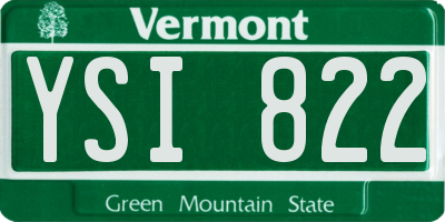 VT license plate YSI822