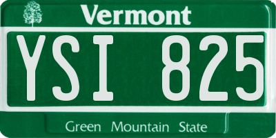 VT license plate YSI825