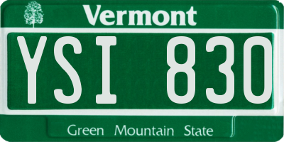 VT license plate YSI830