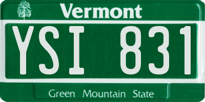 VT license plate YSI831