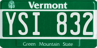 VT license plate YSI832