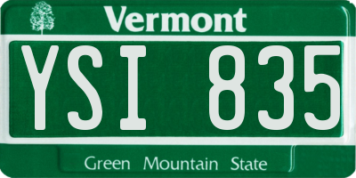 VT license plate YSI835