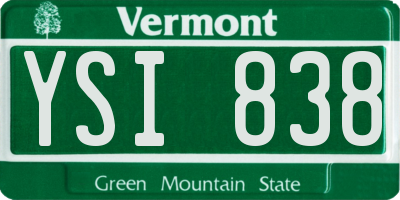 VT license plate YSI838