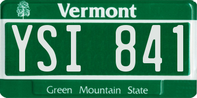 VT license plate YSI841