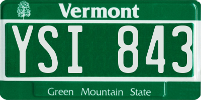 VT license plate YSI843