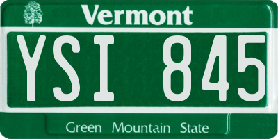 VT license plate YSI845