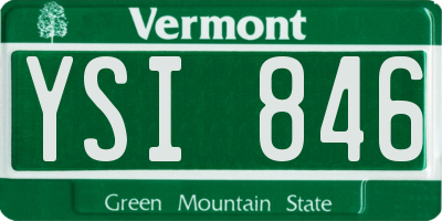 VT license plate YSI846