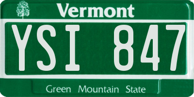 VT license plate YSI847