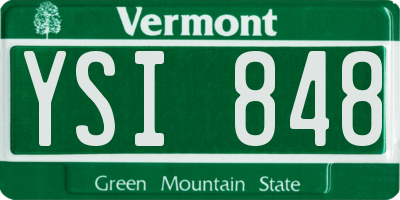 VT license plate YSI848