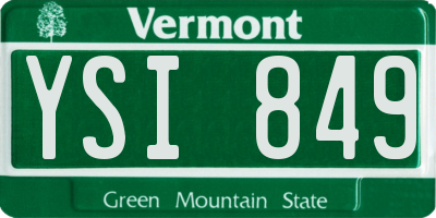 VT license plate YSI849