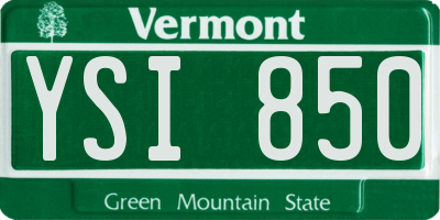 VT license plate YSI850