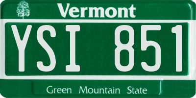 VT license plate YSI851