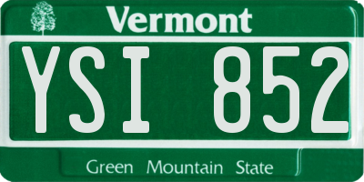 VT license plate YSI852