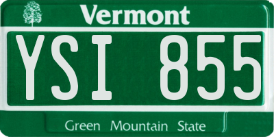 VT license plate YSI855