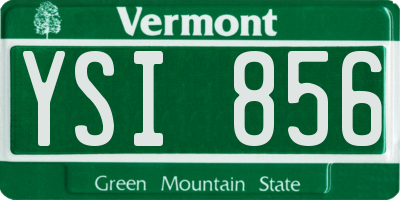 VT license plate YSI856