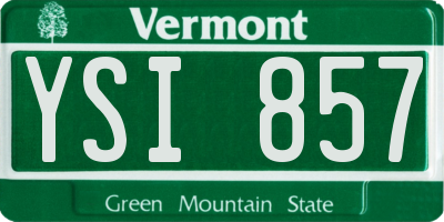 VT license plate YSI857