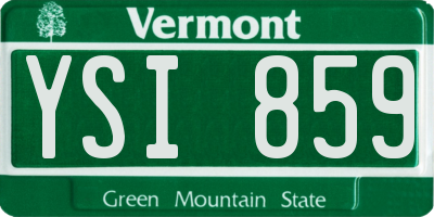VT license plate YSI859