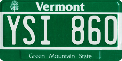 VT license plate YSI860