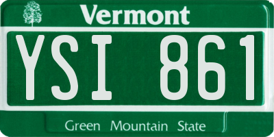 VT license plate YSI861