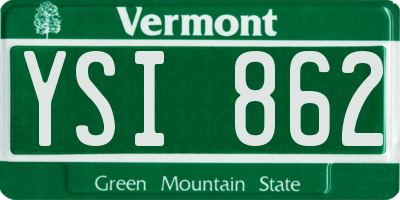 VT license plate YSI862
