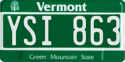 VT license plate YSI863