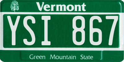 VT license plate YSI867