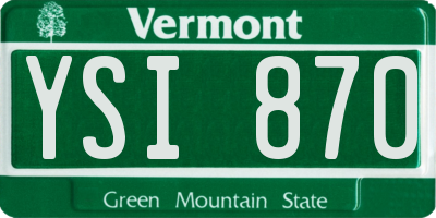 VT license plate YSI870