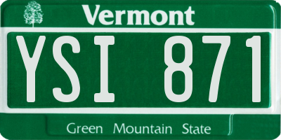 VT license plate YSI871