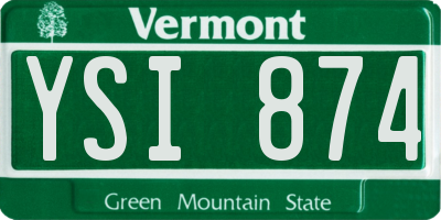 VT license plate YSI874