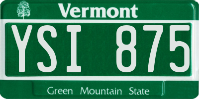 VT license plate YSI875