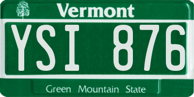 VT license plate YSI876