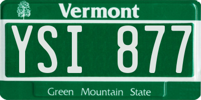 VT license plate YSI877