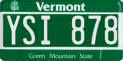 VT license plate YSI878