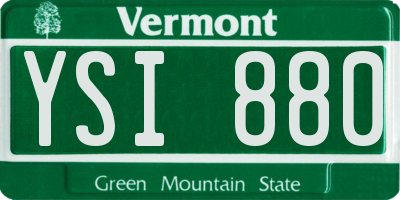 VT license plate YSI880