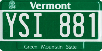 VT license plate YSI881