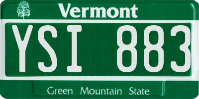 VT license plate YSI883